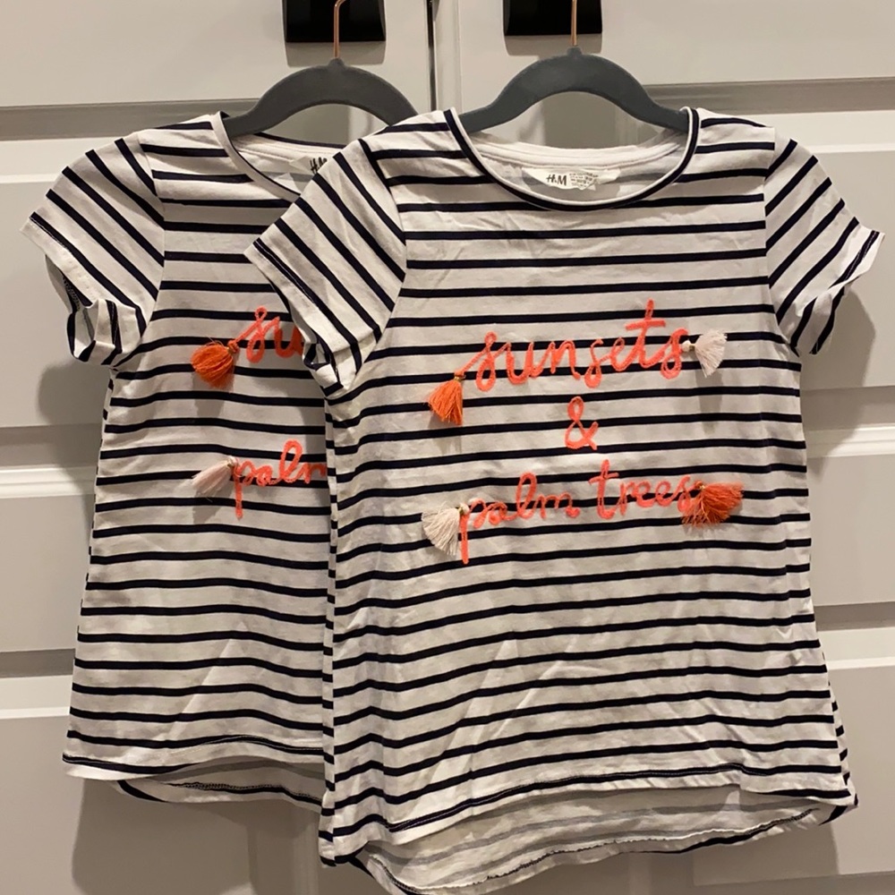 Girls H & M Top/Denim Shorts Set